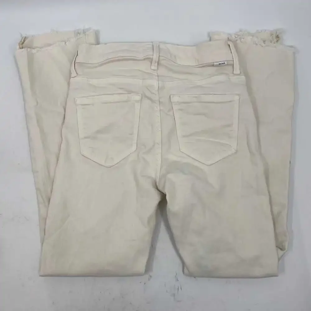 MOTHER Cream Insider Crop Step Fray Jeans | Women’s Regular 25 - Picture 8 of 11
